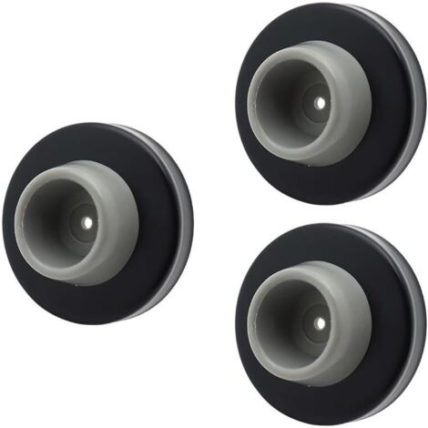 Tope de puerta de 3 piezas, protector de pared para manija de puerta, tope de puerta negro, bloque de manija de puerta