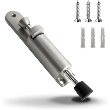 Tope de puerta de acero inoxidable, tope de puerta metálico, soporte de puerta de aleación de zinc con tornillos a juego y tubo de expansión para puertas de balcón interiores y exteriores (acabado de 
