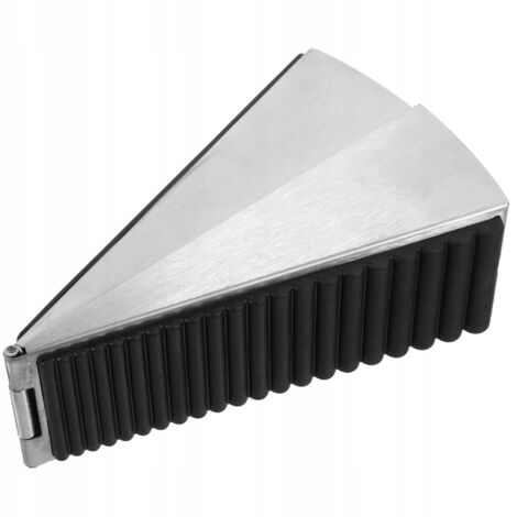 Tope de puerta de goma negra con inserciones de acero integradas: resistente y duradero.