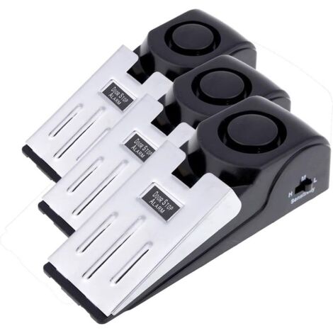 Tope de puerta de seguridad con cuña (paquete de 3), alarma, candado de viaje, alerta de seguridad para el hogar, 120 dB (paquete de 3), MS-M68 (batería no incluida)