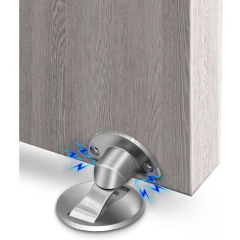 Tope de puerta magnético CHOYCLIT, tope de puerta magnético invisible de acero inoxidable, tope de puerta magnético resistente con tope de puerta autoadhesivo 3M para mantener la puerta abierta
