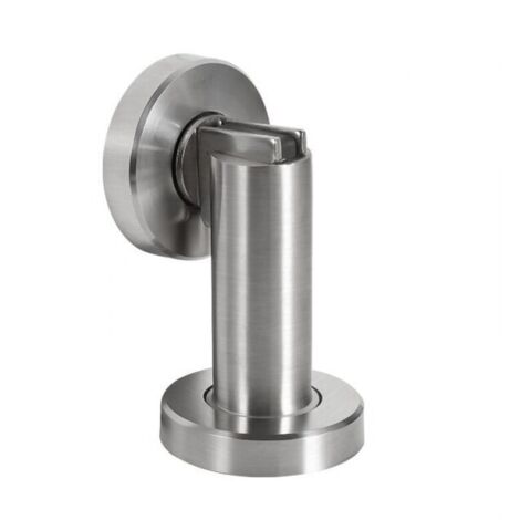 Tope de puerta magnético con aspecto de acero inoxidable - Tope de puerta con accesorios de montaje en suelo y pared - Cerradura magnética para puerta