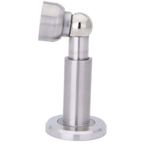 Tope de puerta magnético de altura ajustable en acero inoxidable, soporte de puerta de acero inoxidable 304 con montaje en pared y suelo.