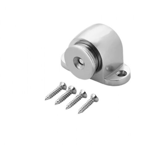 Tope de puerta magnético de metal cepillado con ventosa para montaje en el suelo.