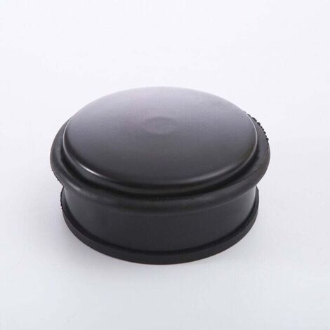 Tope de puerta redondo KZQ de acero inoxidable, apto para puertas y antideslizante, 10 x 4,5 cm, 1000 g, color negro