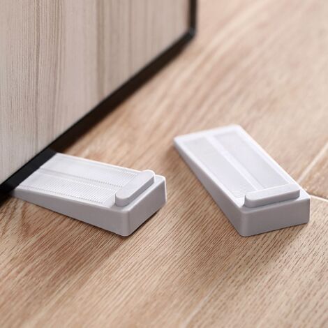 Tope de puerta YMYNY, paquete de 6, resistente, antideslizante, altura ajustable, para baño, balcón, habitación infantil, puerta de patio y puerta de cristal (gris claro)