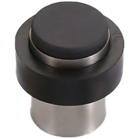 Tope de Suelo - Ø 46 mm Aluminio Anodizado Plata Tope de puerta de goma de acero inoxidable para atornillar, anticolisión y silencioso