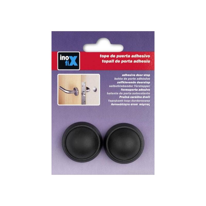 

Tope puerta adhesivo de pared Negro 2 unidades 2450 - Inofix