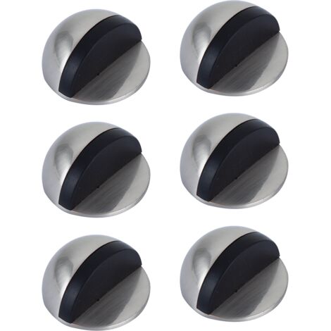 Tope puerta adhesivo semicircular zamak goma negra 6uds