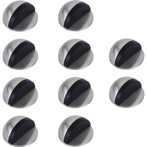 Tope puerta adhesivo semircircular zamak goma negra 10uds