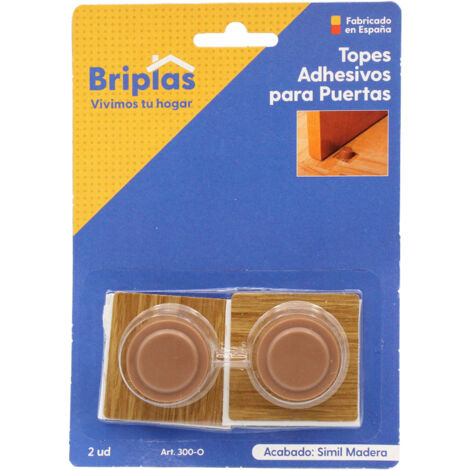 TOPE PUERTA BASE MADERA ADH. 2 UD MARRON BLISTER 2