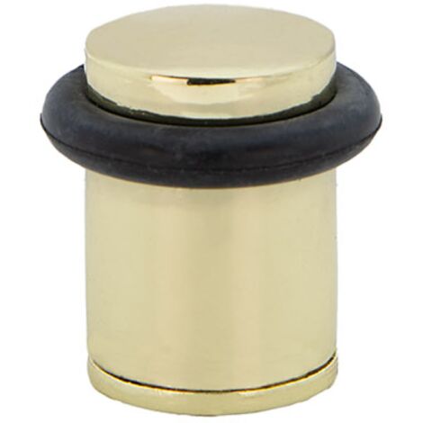 Tope puerta cilíndrico acero inoxidable dorado ø20mm amortiguador goma