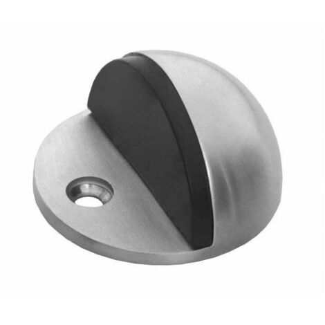 Tope puerta media luna acero inoxidable, goma silicona, Ø44mm