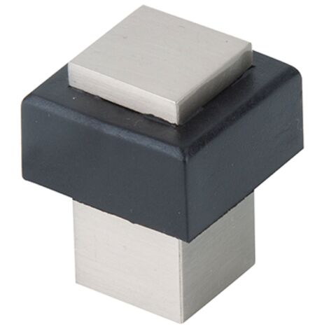 Tope puerta Zamak cuadrado 17mm níquel satinado suelo
