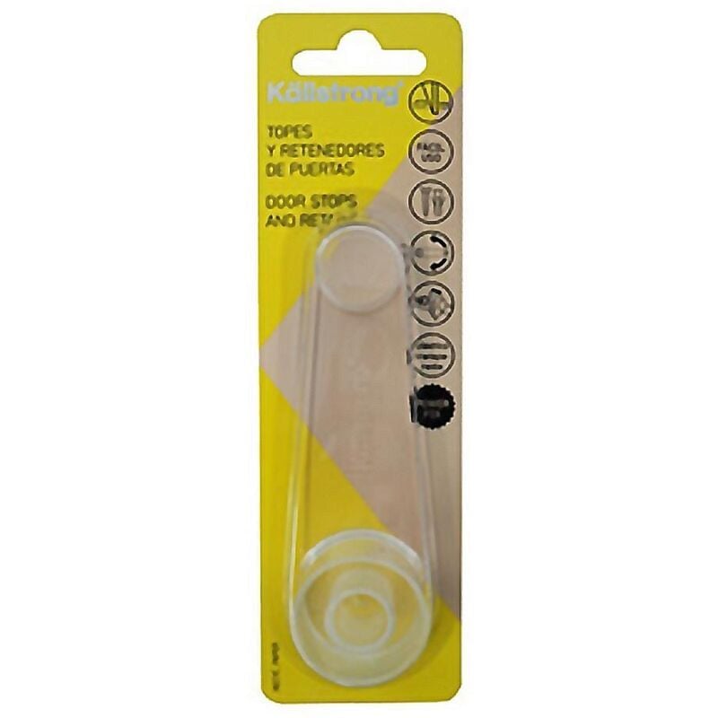Crevicosta - kallstrong tope retenededor transparente giratorio blister , Tope para puertas con retenedorPlástico transparenteAdhesivoGiratorioBlister