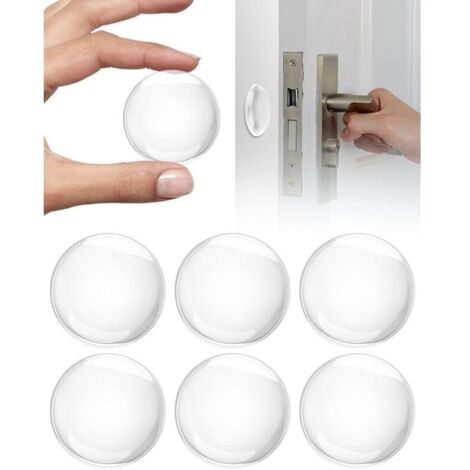 topes de manija de puerta de pared, transparentes, redondos, autoadhesivos, amortiguadores