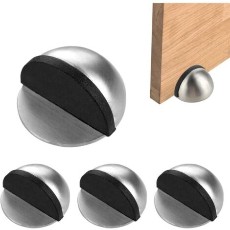 Topes de puerta autoadhesivos ovalados para suelos duros y puertas de cristal (45 x 26 mm), paquete de 4
