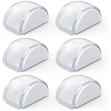 Topes de puerta autoadhesivos   (paquete de 6), transparentes, para suelo y protección de puertas y paredes.