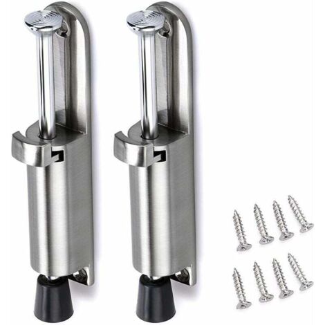 topes de puerta de acero inoxidable con goma (plateados)