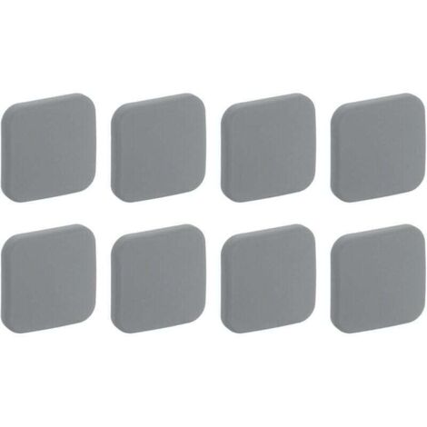 Topes de puerta de pared XU, paquete de 8 almohadillas de silicona suave, protectores autoadhesivos cuadrados para manijas de puerta, para hogar y oficina, color gris - KZQ