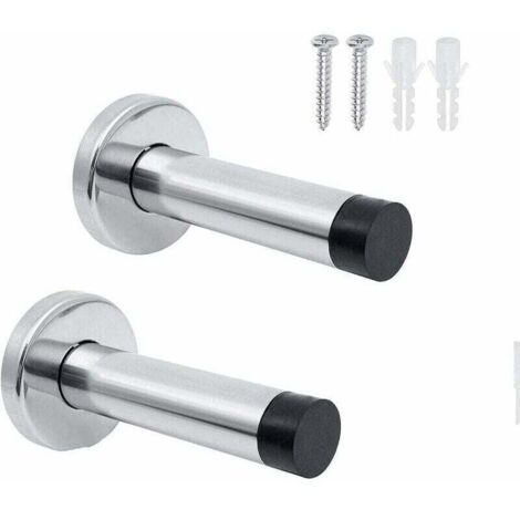 Topes de puerta internos de acero inoxidable, tope de puerta de pared insonorizado, tope de puerta de pared, viene con tornillos de montaje y