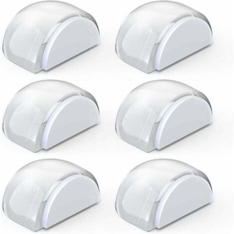 Topes de puerta transparentes adhesivos para suelo y parqué, protectores de puertas y paredes, 6 unidades (medio cuadrado)