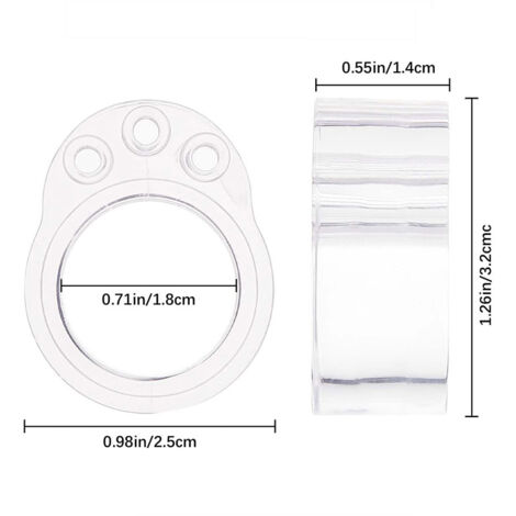 Topes de puerta YMYNY (paquete de 6): transparentes, protectores de manijas de alta elasticidad, protectores de paredes y muebles, 18 mm