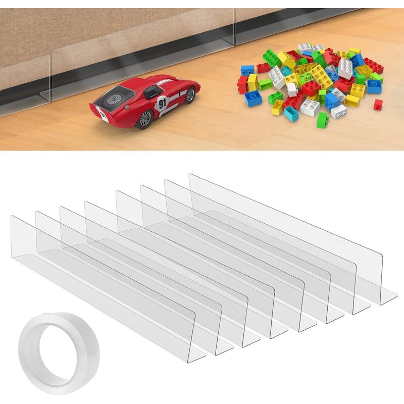 Topes transparentes para muebles con cinta adhesiva [paquete de 8] - Protegen el sofá, los gatos, los juguetes y el polvo - Barrera para juguetes