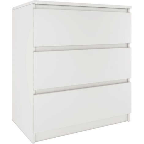 Topeshop – Commode scandinave 3 tiroirs 77x70x40 – Panneau aggloméré haute qualité – Bords en PVC pour résistance mécanique – Rangement élégant