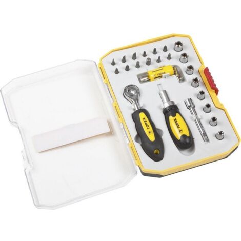 TOPEX - 26 PEZZI - INSERTI PER AVVITATORE/BUSSOLE CON CRICCHETTO 1/4