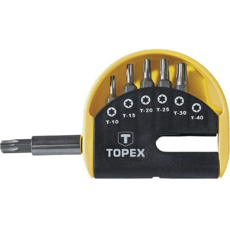 TOPEX - 7 PEZZI - CONFEZIONE SET GIRAVITE E BIT - CON SUPPORTO MAGNETICO