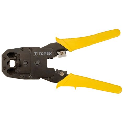 Topex - Herramienta para crimpar terminales RJ45 y RJ11, crimpadora de cables