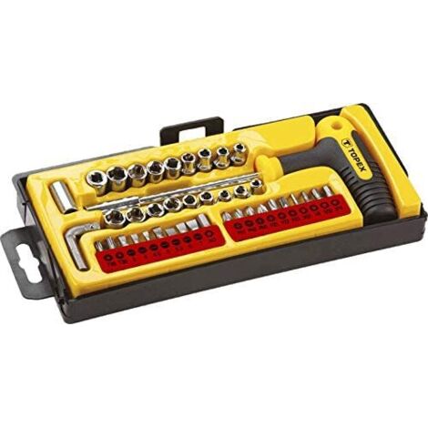 Topex - Set di 41 punte e bussole per cacciavite - perfette per la casa e l'officina