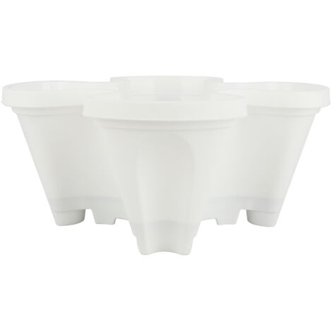 [Topf] Blumentopf für Erdbeeren und andere Pflanzen, PP 35x35x15cm, weiß, platzsparend verstaubar