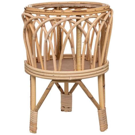 Topf Carmen - beige - Rattan H39 cm