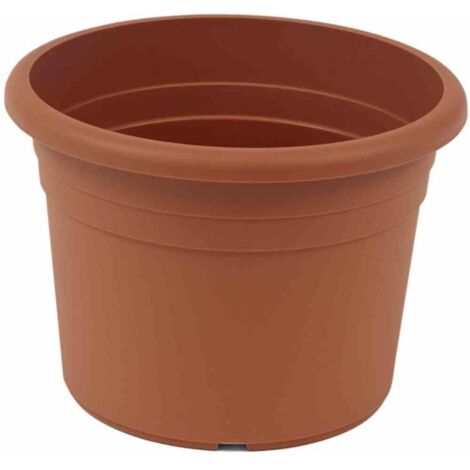Topf CILINDRO Ø 35 x 24,6 cm, terracotta Rundes Kunststoffgefäß mit Bodenlöchern