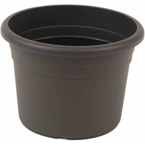 Topf CILINDRO Ø 50 x 35,5 cm, anthrazit Rundes Kunststoffgefäß mit Bodenlöchern