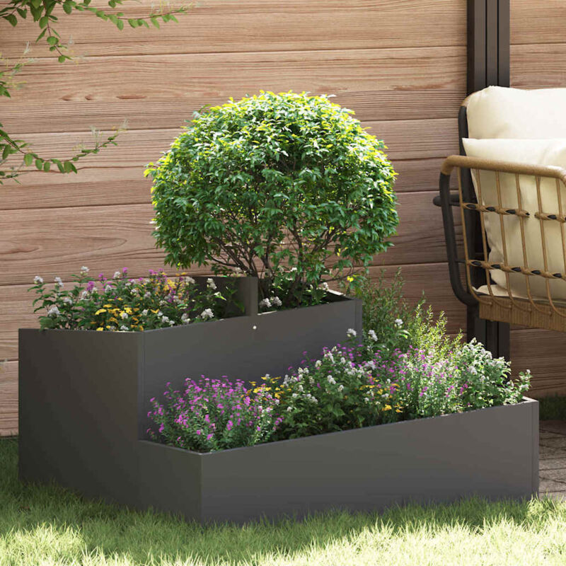 Vidaxl - Gartenblumentopf Schwarz 80 X 80 X 50 Cm Kaltgewalzter Stahl