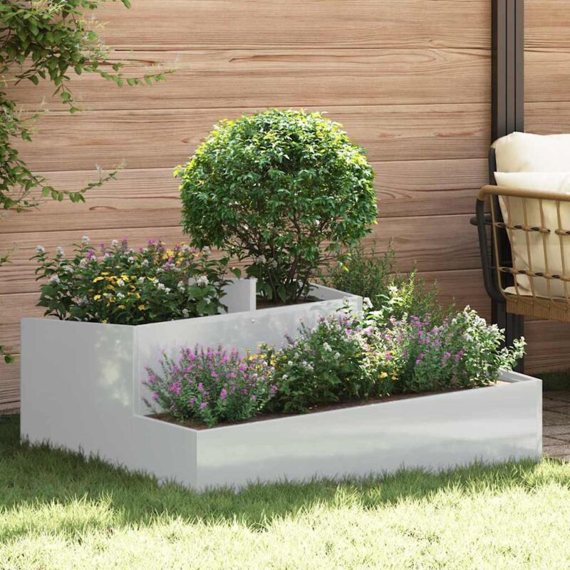 Vidaxl - Gartenblumentopf Silber 100 X 100 X 50 Cm Verzinkter Stahl