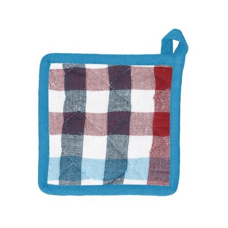 Topflappen Cm 15x15 Blaue Baumwolle Erdbeeren