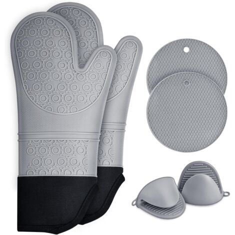 Topflappen Küche, Ofenhandschuh Anti-Hitze 6er-Set Hitzebeständig, Hitzebeständig bis 230°C