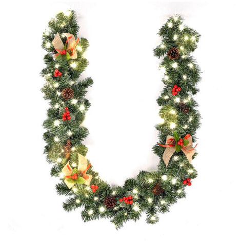 Topiky 1,8 m Weihnachtsgirlande mit roten Beeren und Tannenzapfen – Festliche Bardekoration, Hängende Ornamente – Weihnachtsbaum-Partyartikel (Farbe)