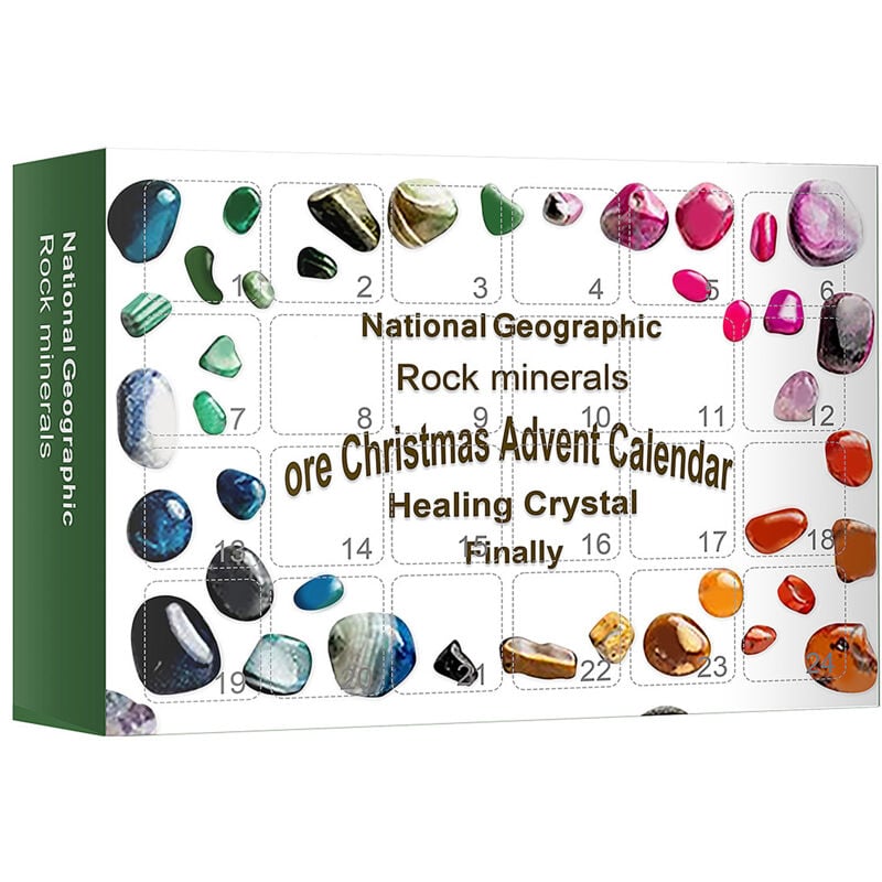 Calendrier de l'Avent 2024 Cristaux Pierres Précieuse,24 Calendrier de l Avent Femme Homme Cristaux Pierre et Minéraux, Gemmes Calendrier Avent