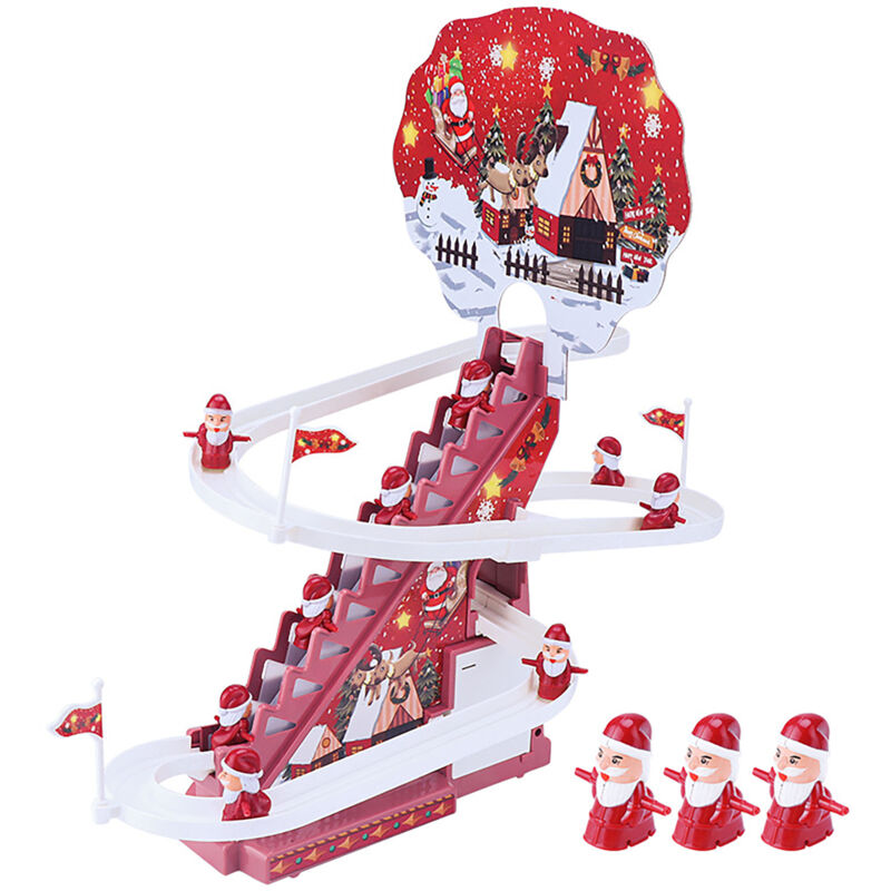 Escalier Escalade Jouet, Jouets de Noël,Jouets électriques d'escalade, 6 Jeux de Thèmes Interchangeables avec Le Père Noël , Jouets pour Enfants avec