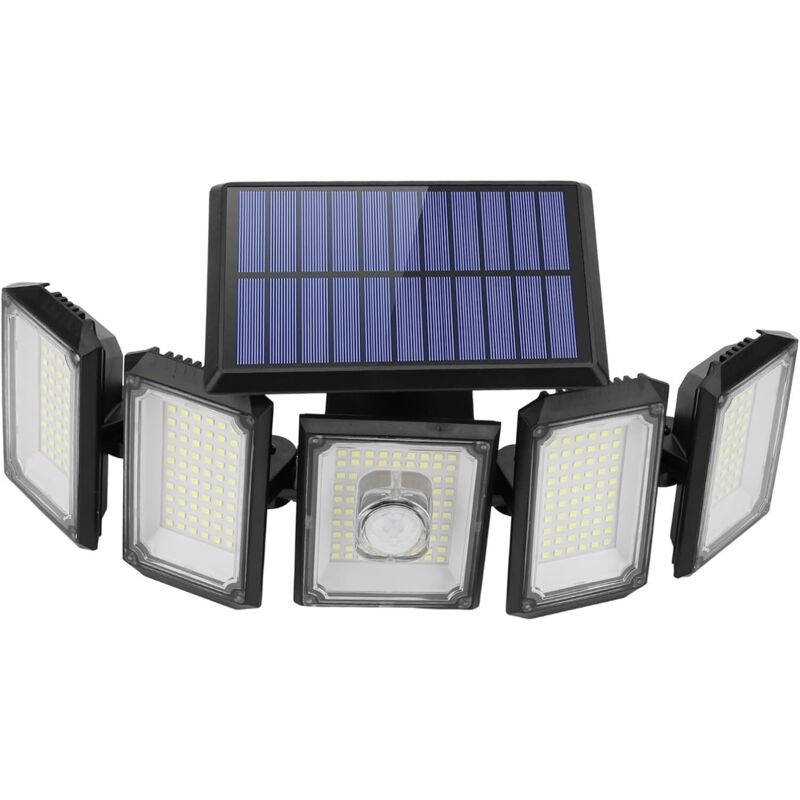Lot de 1 lampes solaires d'extérieur à détecteur de mouvement 300LED, éclairage grand angle, étanchéité IP65, lampes solaires de sécurité, pour