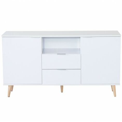 TOPKIT  Buffet blanc avec 2 portes et 2 tiroirs 2483  Buffet Buffet  Buffet de salle à manger  couleur blanche