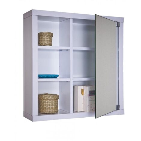 Yaheetech Armario de Baño Pared con Espejo Armario de Baño para Colgar  Mueble de Baño Suspendido Organizador con 2 Puertas/con Estantes Ajustables  63x15x65cm Blanco : : Hogar y cocina