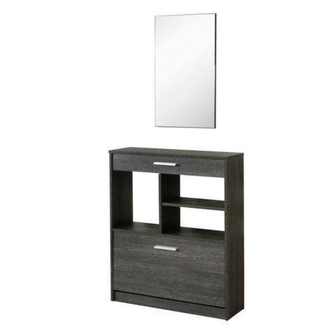 Mueble Zapatero Alto de 4 Puertas Abatibles con Espejo - Topkit