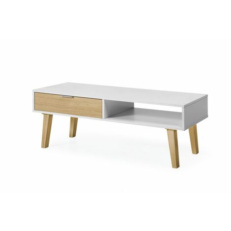 TOPKIT |Table basse avec 1 tiroir 2273 | Table basse | Table d'appoint de salon | chêne blanc