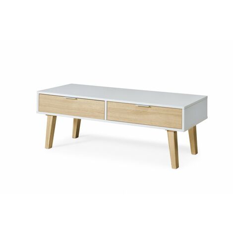 TOPKIT | Table basse avec 2 tiroirs 2274 | Table basse | Table d'appoint de salon | chêne blanc